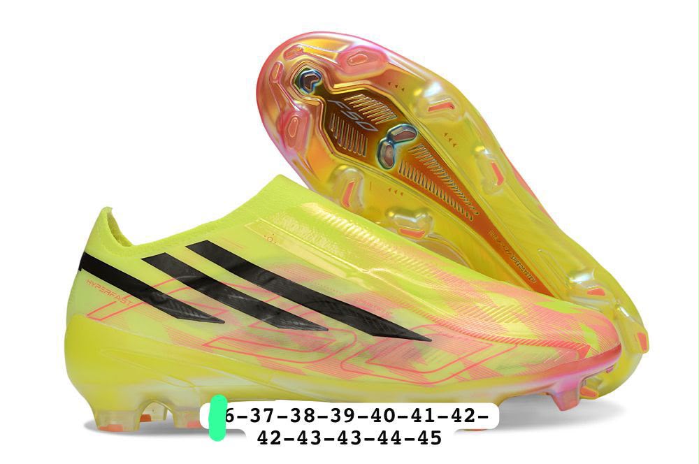 Yellow laceless adidas F50
